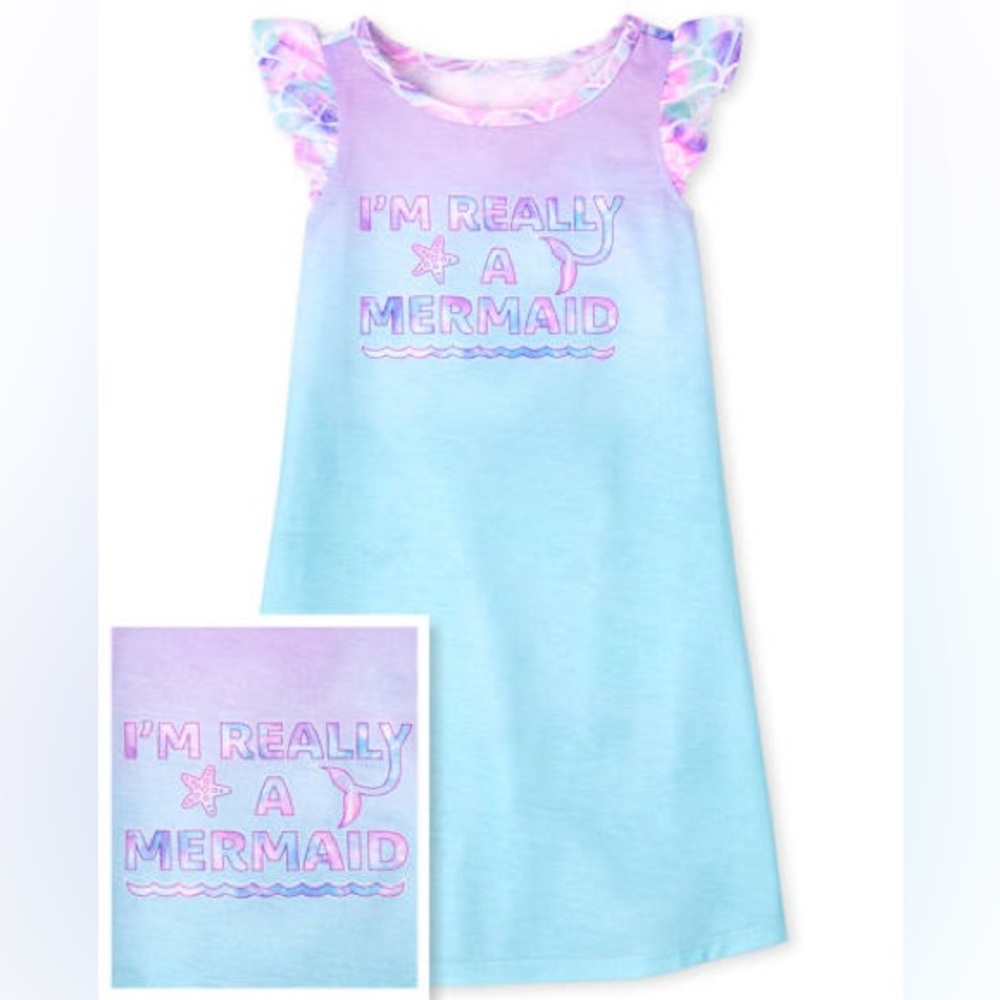 The Children's Place Girls Mermaid Nightgown - Purple